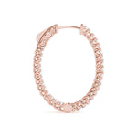 18K Rose Gold Lab Diamond Inside Out Hoop Earrings