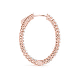 18K Rose Gold Lab Diamond Inside Out Hoop Earrings