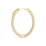 18K Yellow Gold Diamond Inside Out Hoop Earrings