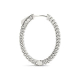 White 14K Gold Lab Diamond Inside Out Hoop Earrings