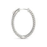 18K White Gold Diamond Inside Out Hoop Earrings