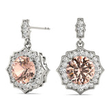 14K White Gold Lab Diamond Round Earrings
