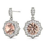 Platinum White Lab Diamond Round Stud Earrings