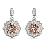 14K White Gold Lab Diamond Round Earrings