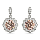 Platinum White Lab Diamond Round Stud Earrings