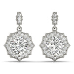 Lab Diamond Scalloped Halo Earrings