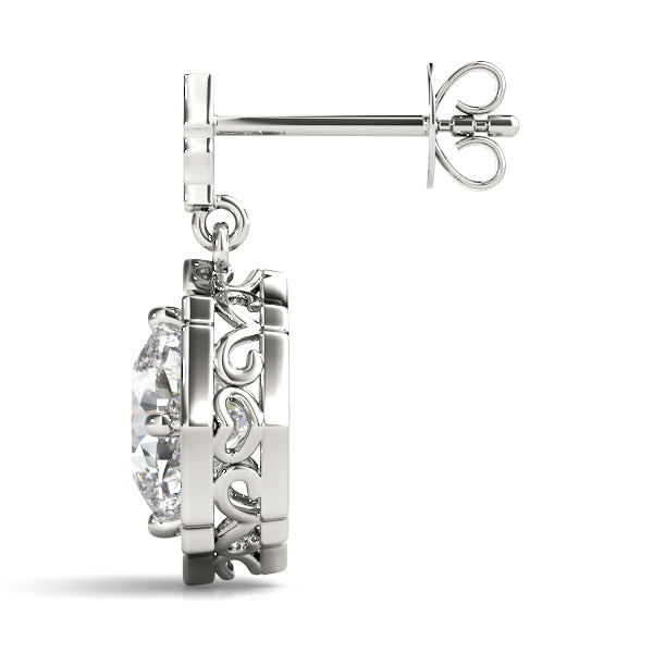 Lab Diamond Scalloped Halo Earrings