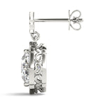 White Gold Lab Diamond Scalloped Halo Earrings