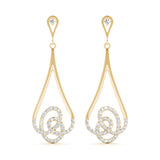 14K Yellow Gold Multi-Diamond Fashion Earrings