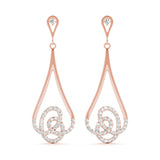 Rose Gold Lab Diamond Fashion Earring Set