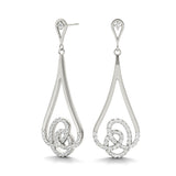 14K White Gold Lab Diamond Cluster Earrings