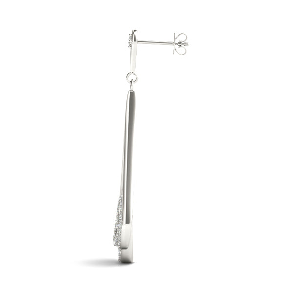 14K White Gold Lab Diamond Cluster Earrings