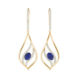 14K Yellow Gold Lab Diamond Oval Earrings