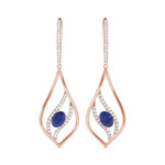 14K Rose Gold Lab Diamond Oval Earrings
