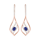 14K Rose Gold Lab Diamond Oval Earrings