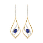 Yellow Gold Lab Diamond Oval Fashion Earrings