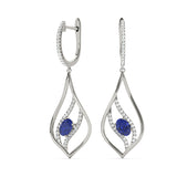 14K White Gold Lab Diamond Oval Earrings
