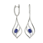 Platinum Lab Diamond Oval Accent Earrings