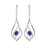 Platinum Lab Diamond Oval Accent Earrings