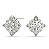 18K White Gold Lab Diamond Halo Earrings