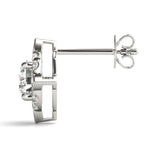 18K White Gold Lab Diamond Halo Earrings