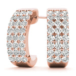 18K Rose Gold Lab Diamond J-Hoop Earrings