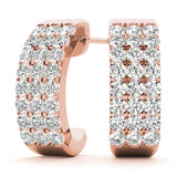 18K Rose Gold Lab Diamond J-Hoop Earrings