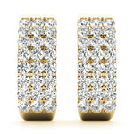 14K Yellow Gold Lab Diamond J-Hoop Earrings