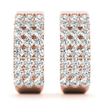 18K Rose Gold Lab Diamond J-Hoop Earrings