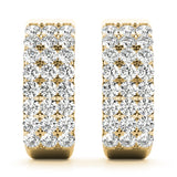 24-Diamond 18K Yellow Gold J-Hoop Earrings