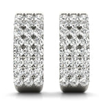 14K White Gold Lab Diamond J-Hoop Earrings