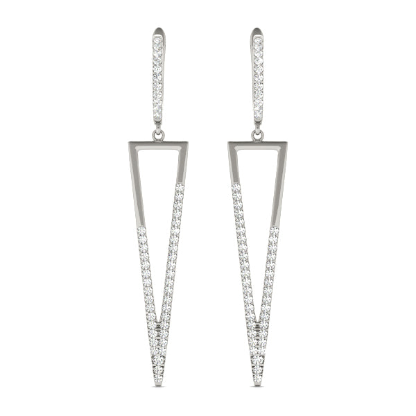 White Gold Lab Diamond Fashion Earring Set