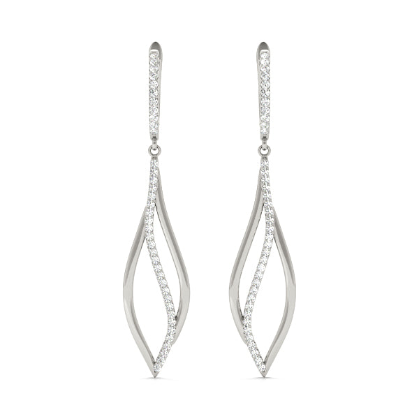 White Platinum Multi-Diamond Fashion Earrings