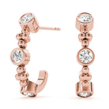 Rose Gold Lab Diamond J-Hoop Earrings