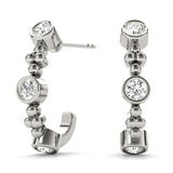 Lab Diamond J-Hoop Earrings in Multiple Metals