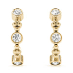 18K Yellow Gold Lab Diamond J-Hoop Earrings