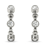 Platinum Diamond J-Hoop Earrings | Lab Grown