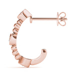 Rose Gold Lab Diamond J-Hoop Earrings