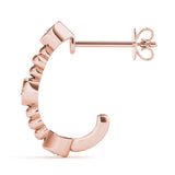 Rose Gold Lab Diamond J-Hoop Earrings