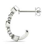 14K White Gold Diamond J-Hoop Earrings