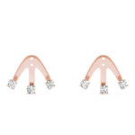 18K Rose Gold Lab Diamond 3-Stone Earring Jackets