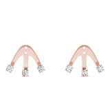 18K Rose Gold Lab Diamond 3-Stone Earring Jackets