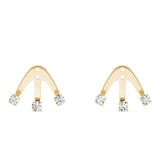 18K Yellow Gold Diamond Earring Jackets
