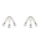 White Platinum 3-Stone Diamond Earring Jackets