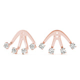 4-Stone Lab Diamond Rose Gold Earring Jackets