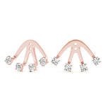 4-Stone Rose Gold Diamond Earring Jackets