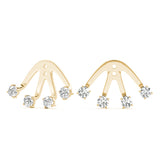 14K Yellow Gold Lab Diamond Earring Jackets