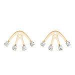 Yellow Gold 4-Stone Lab Diamond Earring Jackets