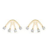 Yellow Gold 4-Stone Lab Diamond Earring Jackets