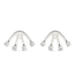 18K White Gold 4-Stone Diamond Earring Jackets